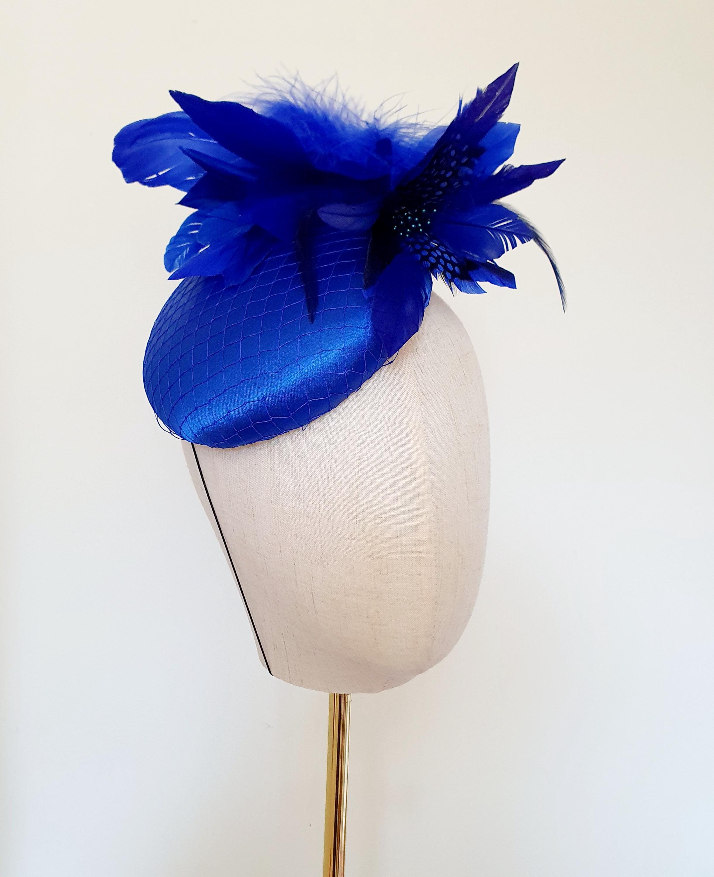 Royal Blue Feather Fascinator: Wedding Races Hatinator - Etsy