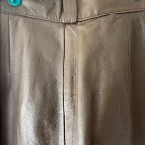 Vintage 80s Tannery West High Waisted Butter Soft Pleated Brown Leather Pants image 5