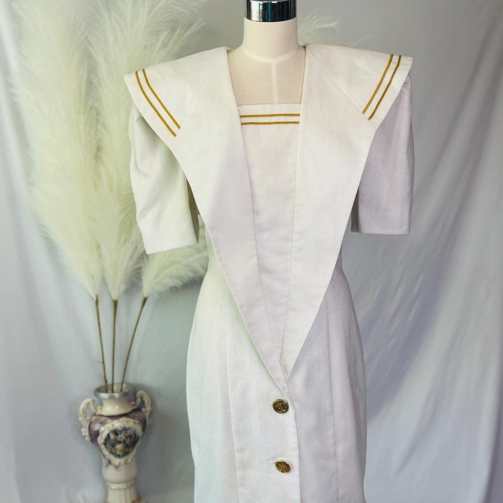 slim fit dress slacks Vintage 1930s Beaded Dress / Gold & Ivory Evening Gown – ThisBlueBird main image 1
