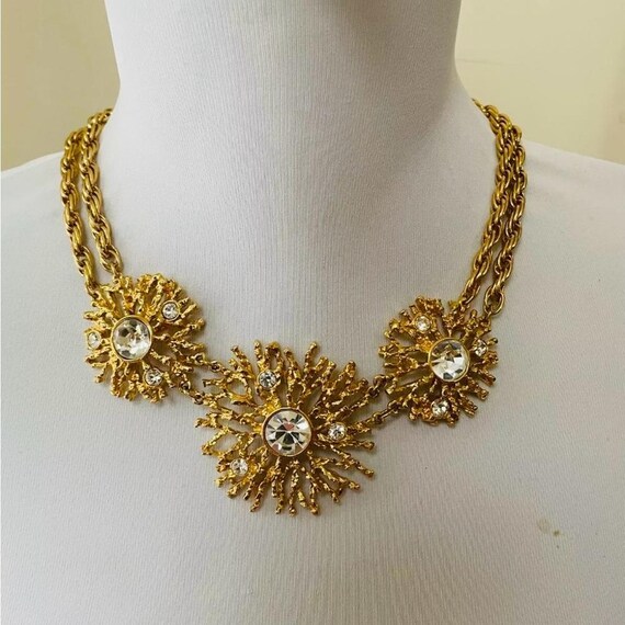 Vintage Signed Kenneth J Lane KJL Gold Sunburst R… - image 2