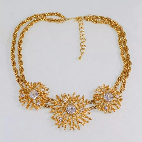 Vintage Signed Kenneth J Lane KJL Gold Sunburst R… - image 3