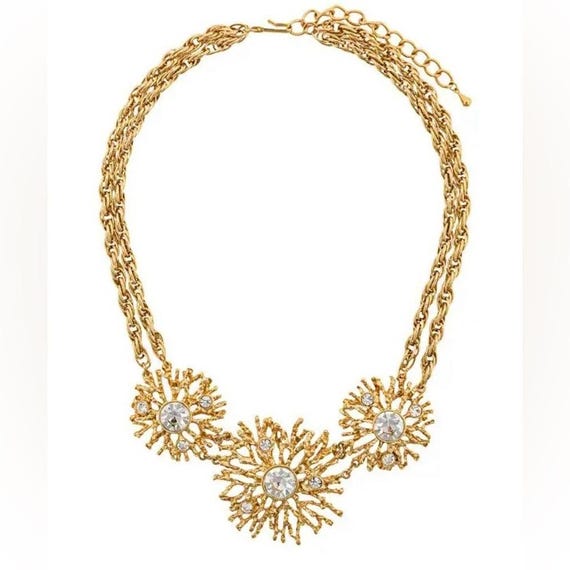 Vintage Signed Kenneth J Lane KJL Gold Sunburst R… - image 1