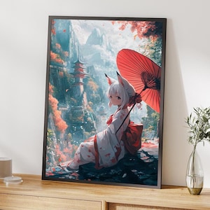 Sakura, Anime Waifu traveling the world - Poster Gift for Anime Art Lovers - Printed on Premium Matte Paper Anime Poster