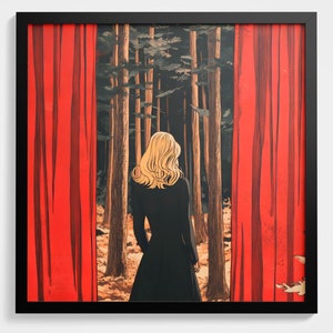 Mysterious Laura Palmer Twin Peaks Poster - Retro Illustration Fan Art - David Lynch Inspired Decor