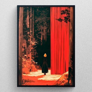 Twin Peaks Poster: Laura Palmer in the Black Lodge, Ligne Claire Style Illustration Printed Art