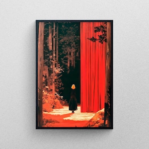 Laura Palmer in the Black Lodge - Twin Peaks Fan Art Poster - Ligne Claire Comic Anime Style Illustration