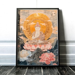 Buddhist Wall Poster Art | Thangka | Spiritual Art Decor | Digital Printable File