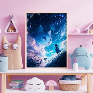 Anime Poster: Nebulion, the Mystic Cat - Anime Poster Wall Art | Printed on Premium Matte Paper | Beautiful Art Gift for your Room