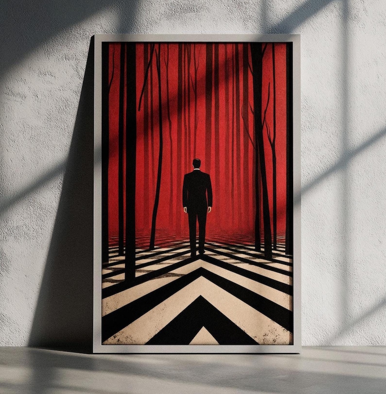Agent Dale Cooper Poster | David Lynch Twin Peaks Fan Art | Vintage Wall Art for Unique Black Lodge Decor & Movie Lovers