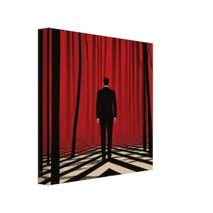 Twin Peaks Dale Cooper Black Lodge Poster: Retro Anime Fan Art (Paper/Framed Canvas) immagine 3