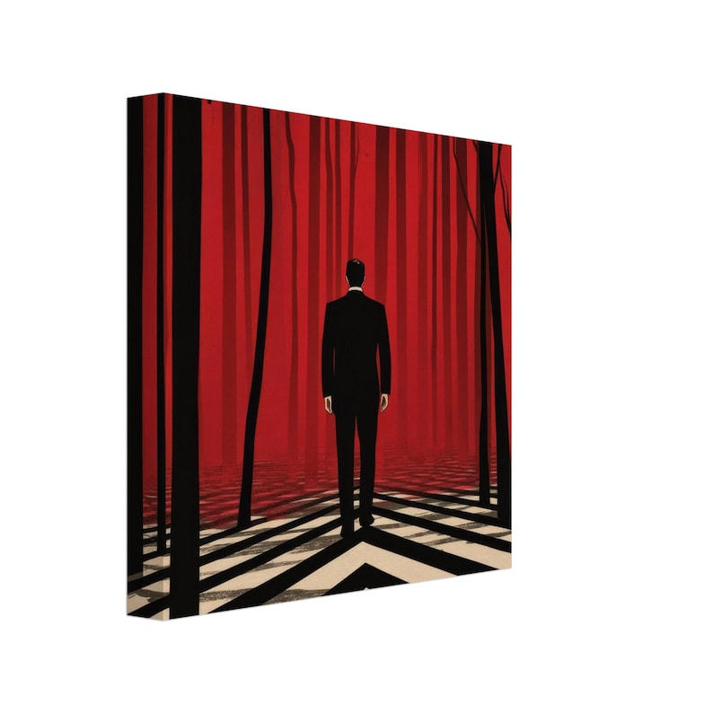 Twin Peaks Dale Cooper Black Lodge Poster: Retro Anime Fan Art (Paper/Framed Canvas) immagine 3