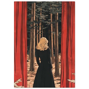 Mysterious Laura Palmer Twin Peaks Poster - Retro Illustration Fan Art - David Lynch Inspired Decor A4 21x29.7 cm / 8x12″