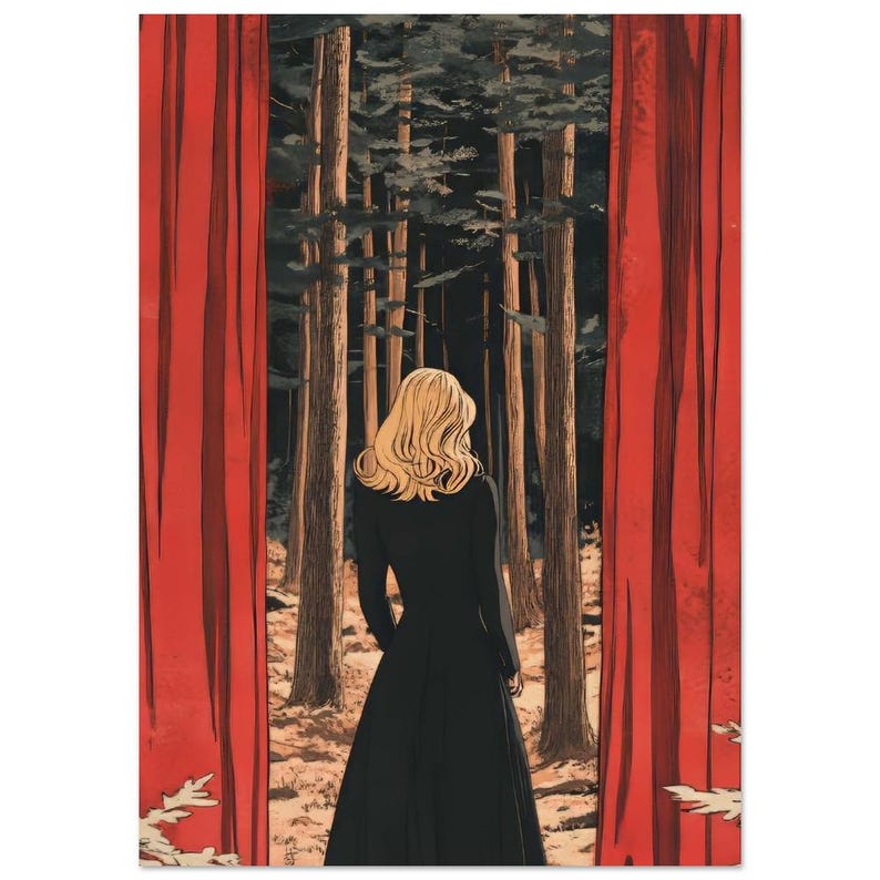 Mysterious Laura Palmer Twin Peaks Poster - Retro Illustration Fan Art - David Lynch Inspired Decor A4 21x29.7 cm / 8x12″