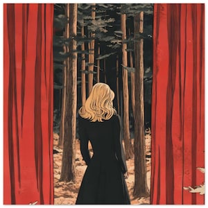Mysterious Laura Palmer Twin Peaks Poster - Retro Illustration Fan Art - David Lynch Inspired Decor 50x50 cm / 20x20″