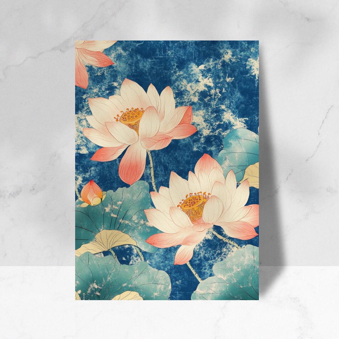 Lotus Flower Zen Garden Art Print – Meditation Poster - Etsy