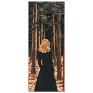 Mysterious Laura Palmer Twin Peaks Poster - Retro Illustration Fan Art - David Lynch Inspired Decor 20x50 cm / 8x20″