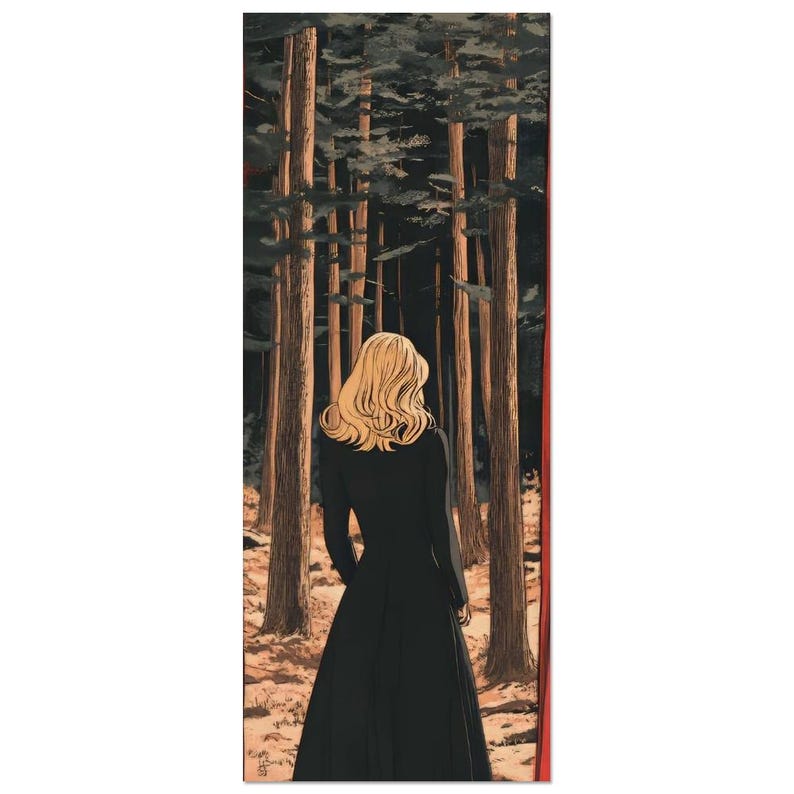 Mysterious Laura Palmer Twin Peaks Poster - Retro Illustration Fan Art - David Lynch Inspired Decor 20x50 cm / 8x20″