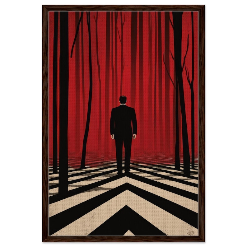 Twin Peaks Dale Cooper Black Lodge Poster: Retro Anime Fan Art (Paper/Framed Canvas) immagine 7