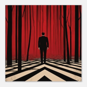 Twin Peaks Dale Cooper Black Lodge Poster: Retro Anime Fan Art (Paper/Framed Canvas) immagine 6