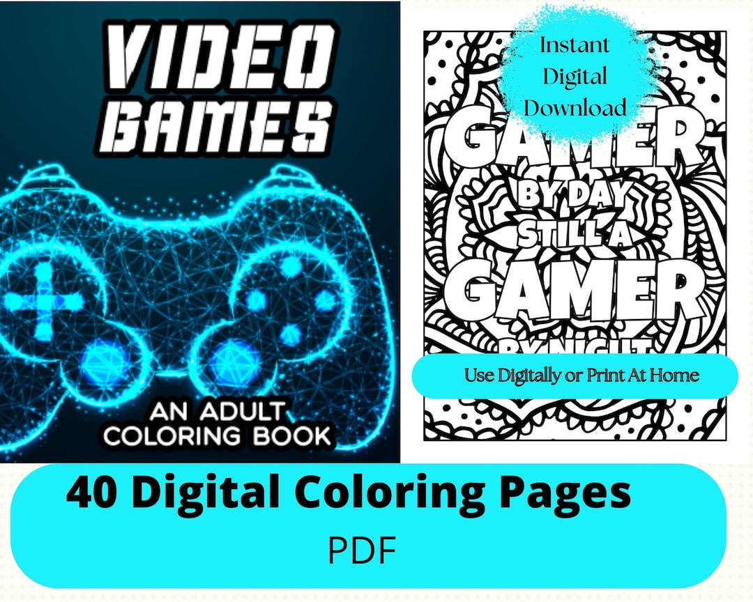 Gaming Coloring Book, Coloring Pages for Gamer, Video Game Coloring