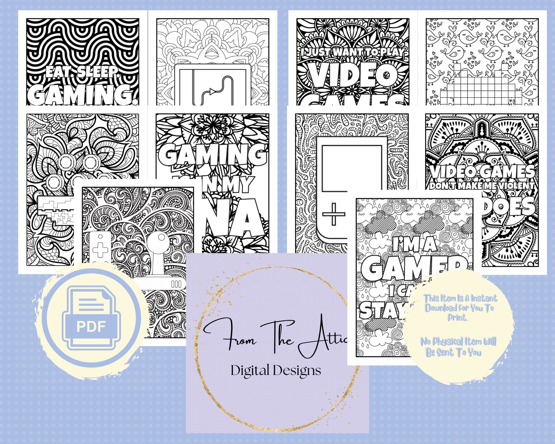 Gaming Coloring Book Cover