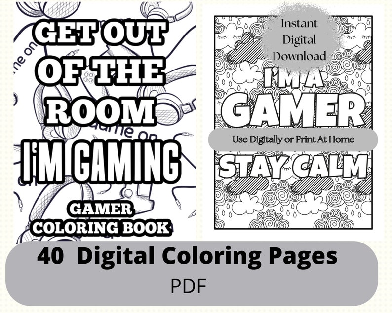 Gaming Coloring Book, Coloring Pages for Gamer, Video Game Coloring