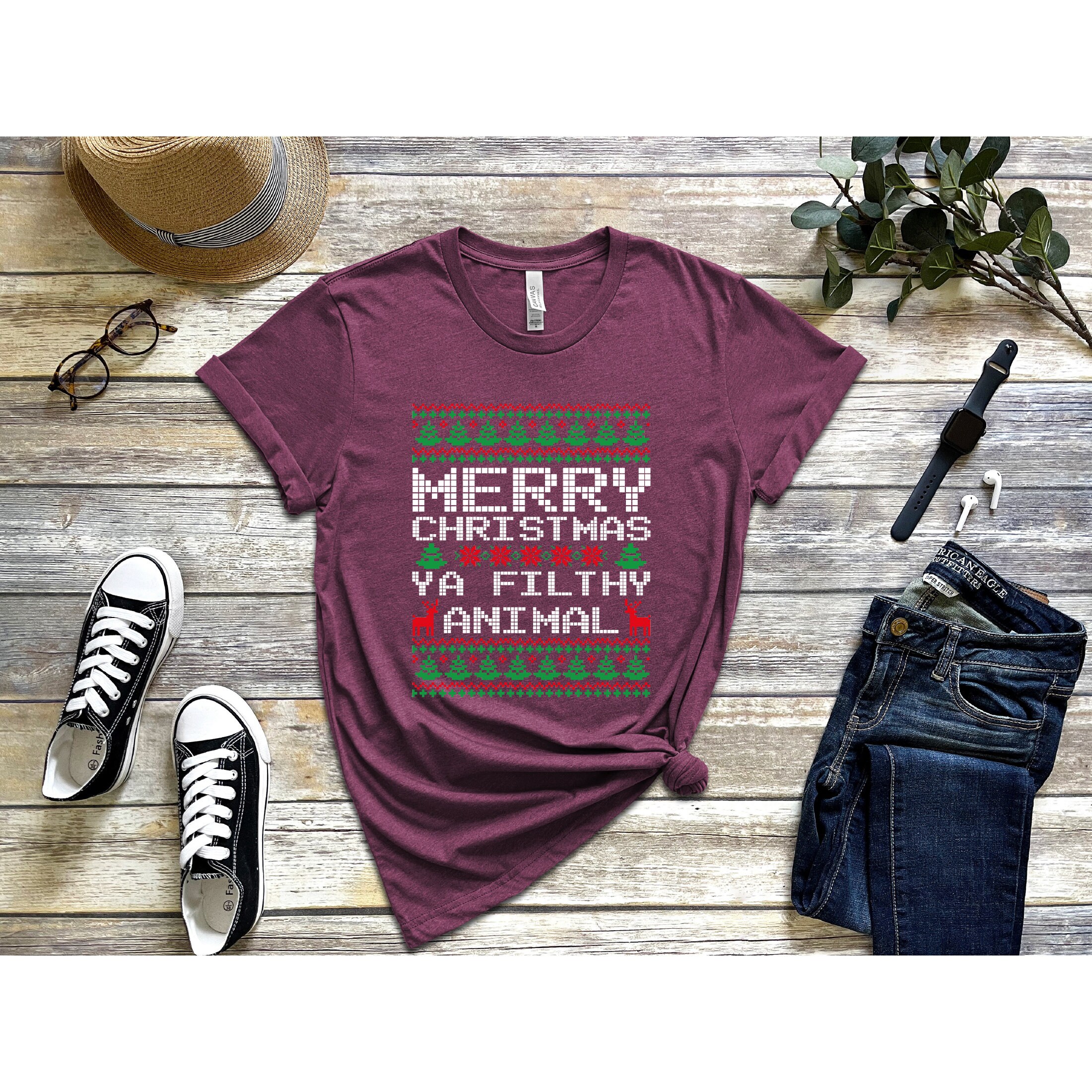 Discover Merry Christmas Ya Filthy Animal Shirt, Home Alone Xmas Shirt