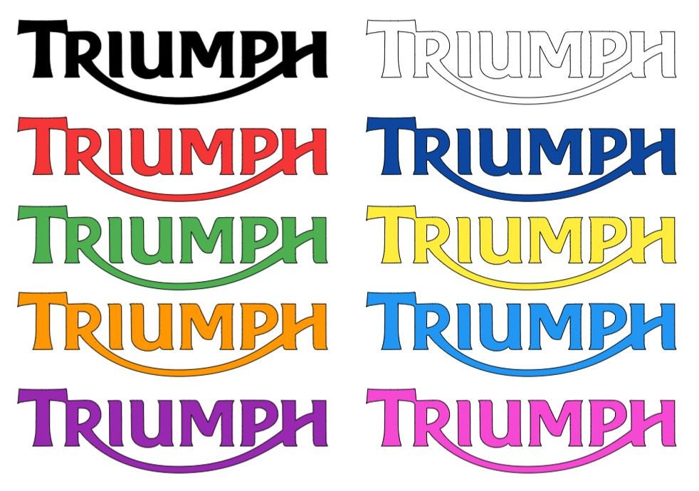 Vintage Triumph Motorcycle Decal. Choose Your Color and Size Etsy