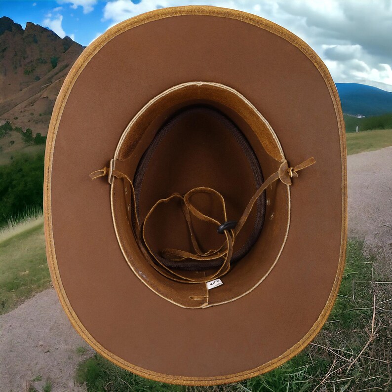 Handcrafted Leather Cowboy Hat: Western Style Outback Hat - Etsy