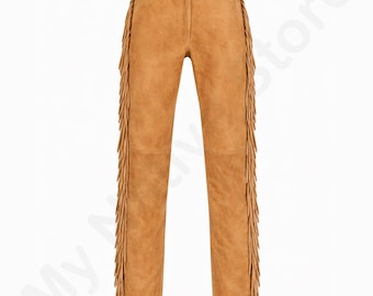 Men's Handmade Suede Fringe Pants – Western Rodeo Cowboy Trousers