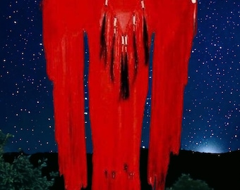 Frauen Rotes Leder Lange Perlen Fransen Brautkleid Powwow Regalia