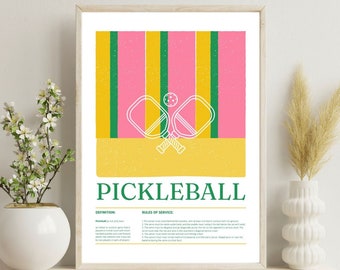 Pickleball Wall Art, Trendy Art, Colorful Wall Art, Pickleball Poster, Pickle, Fun Print, Digital Print, Pickleballer