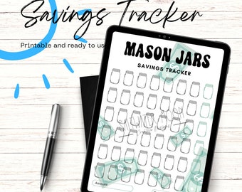 Mason Jar Savings Challenge Printable | Savings Challenge Savings Tracker Prinatble Planner