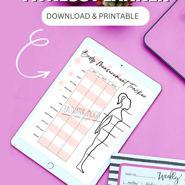 Body Measurement Tracker, Weight Loss Tracker, Printable Body Measurement Chart, Weekly Fitness Planner, BMI Tracking Sheet, Health Journal