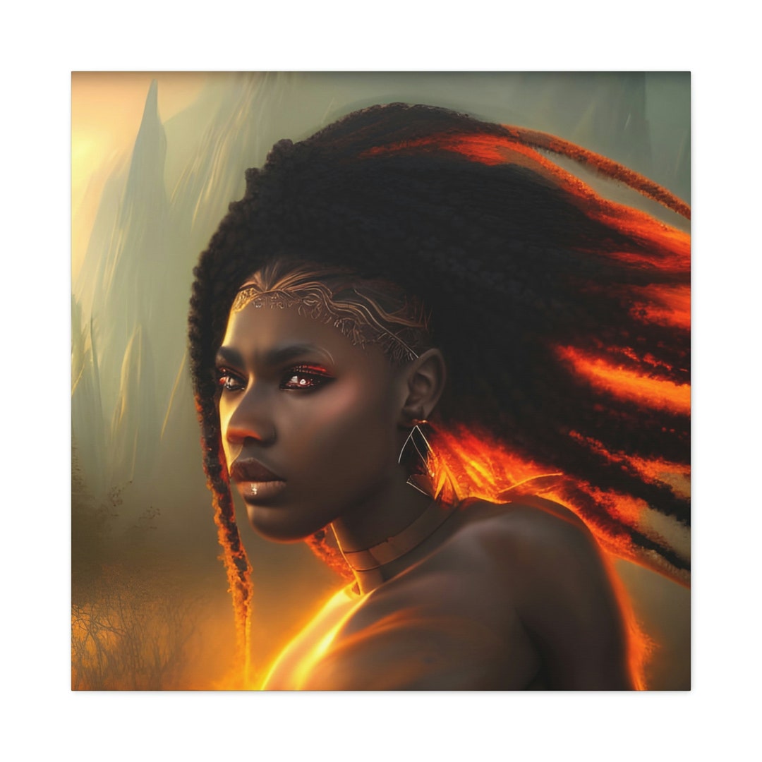 Women Warrior Wall Art Canvas African Warrior Goddess Wall Art Warrior Goddess Canvas African