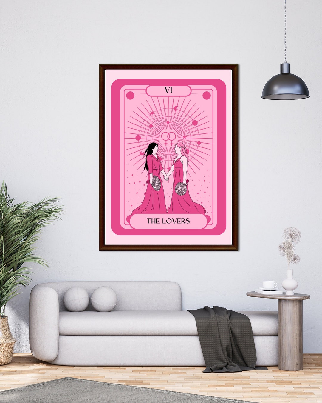 Sapphic Lesbian Lovers WLW Tarot Card Digital Print Printable Poster ...