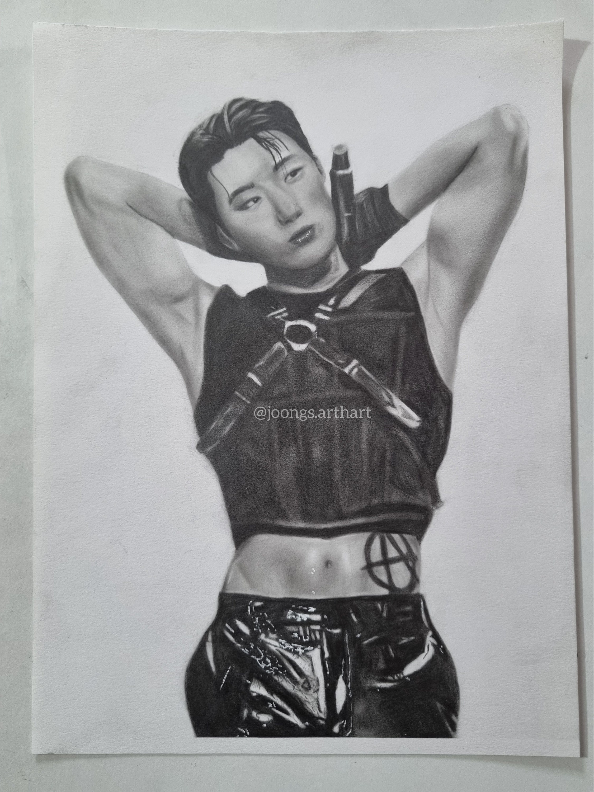 ATEEZ San | Cyberpunk | Original Pencil Drawing | A4 - Etsy