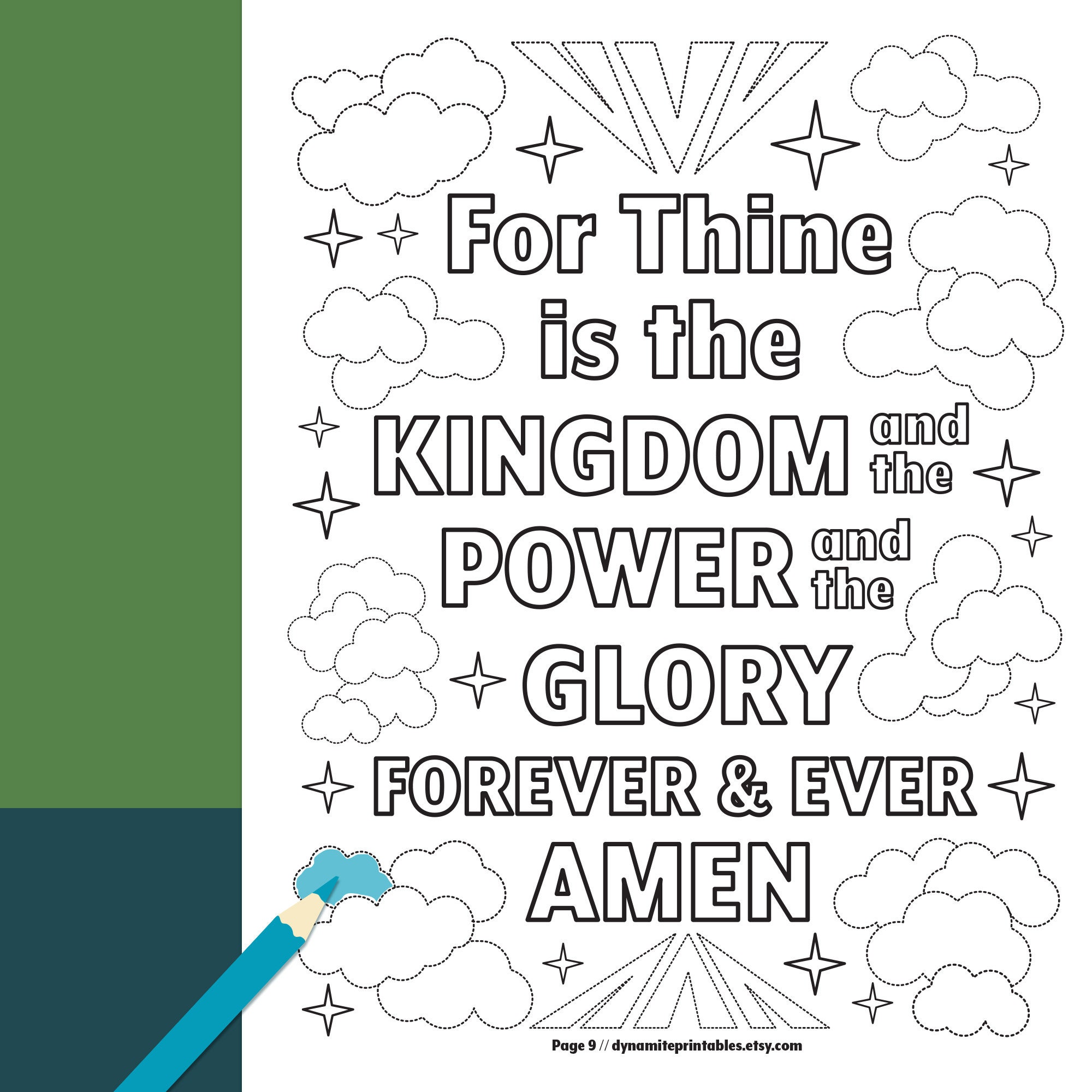 Lords Prayer Coloring Page Printable Bundle Prayer Meditation Christian