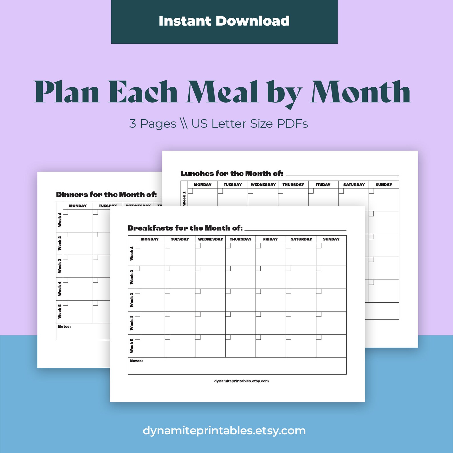 Meal Planning Printable Bundle Meal Prep Weekly Meal Plan Printable ...