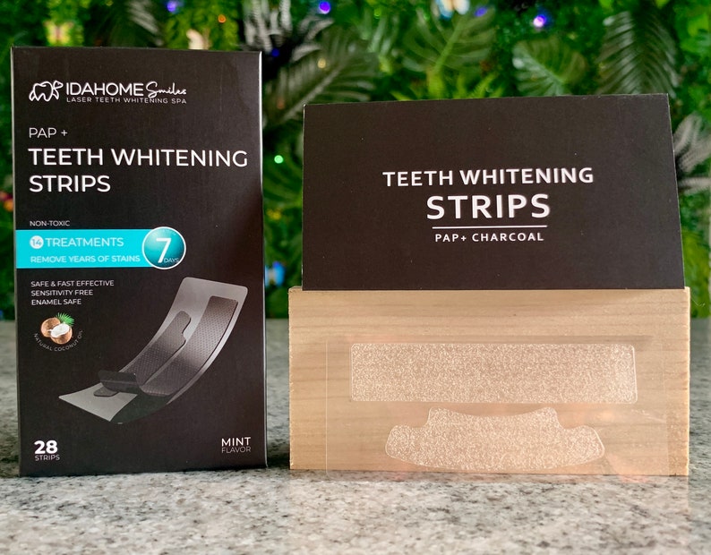 Elevate your smile with Idahome Smiles' Arctic Frost PAP+ Strips. 28 easy-use strips for 30-minute whitening. Clear, dry design perfect for busy lives. No sensitivity, just radiant smiles!