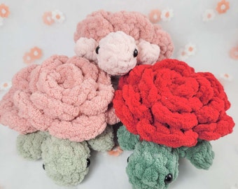 Crochet Rose Turtle Amigurumi