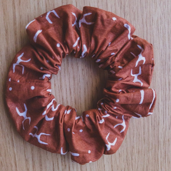 Brown Tribal Print Scrunchie Hair tie