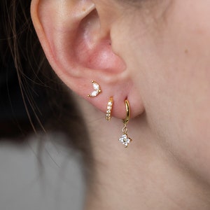 Everyday Gold Earring Stack Set, Sterling Silver Earring Set, Stacking Gold Earring, Gift Earring Set, Earring Set For Multiple Piercing Set