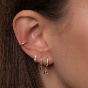 gold ear stack set - stacking earrings gold