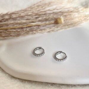 Silver Minimalist Earring Set Silver Hoops Stacking Earrings Everyday Huggie Hoops 3 Earring Set Silver three Holes Lobe Earrings Stack Set
