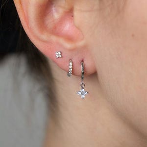 Everyday Silver Earring Set Sterling Silver Ear Stack Set For Multiple Piercing Earring Set Gift Idea For Women Delicate Silver Huggie Hoops