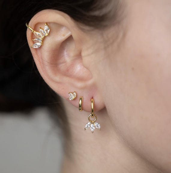 Three piercing earring set discount