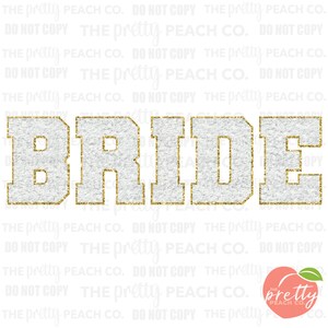 Bride Faux Chenille PNG / Faux PNG / Sublimación PNG