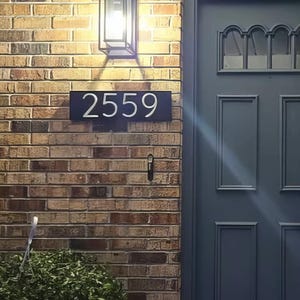 Metal Address Sign, Modern home Plaque, Acrylic numbers