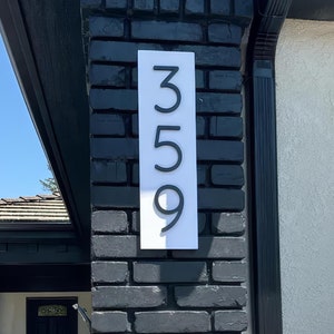 Modern Aluminum Address Sign: Acrylic Numbers, Custom House Plaque